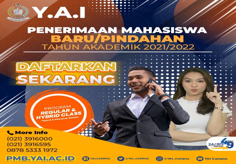 Pendaftaran Mahasiswa Baru/Pindahan Tahun Akademik 2021/2022 "PROGRAM REGULAR & HYBRID CLASS"